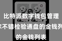 比特派数字钱包管理  你不错检验通盘的金钱列表