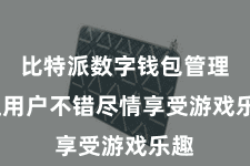 比特派数字钱包管理  让用户不错尽情享受游戏乐趣